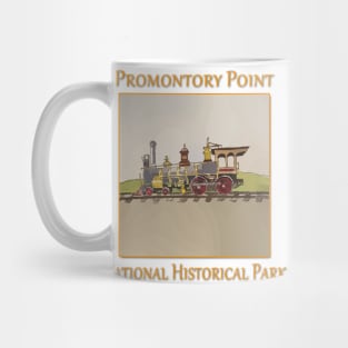 Steam engine at Promontory Point National Historical Park in Utah Mug